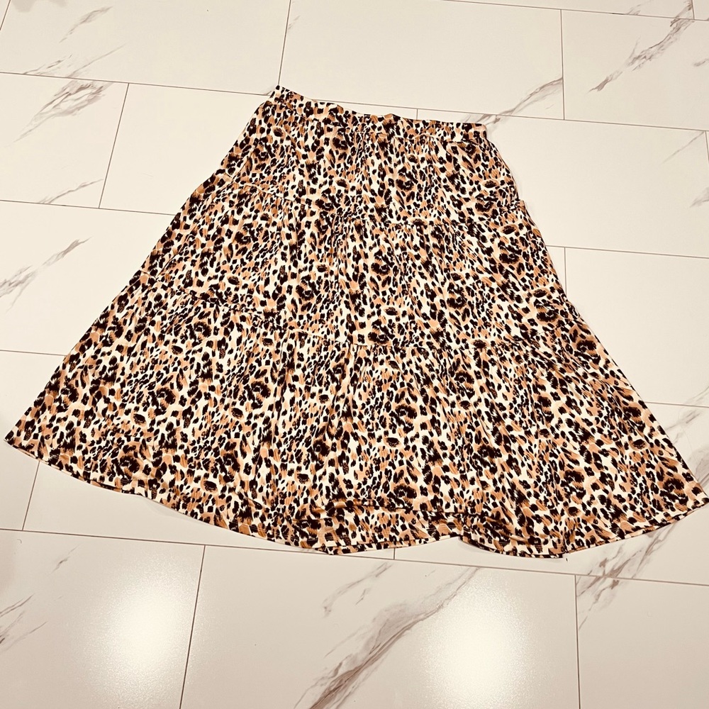 Cheetah Print Jersey Maxi Skirt